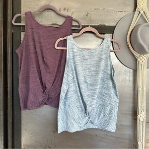 ATHLETA Essence Twist Tank Space-dye purple blue size 1X